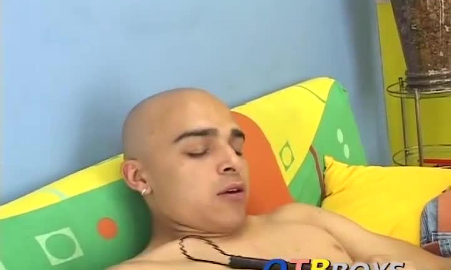 Kinky Skinhead Latino Cristobal Is On The Sofa Wanking Dick