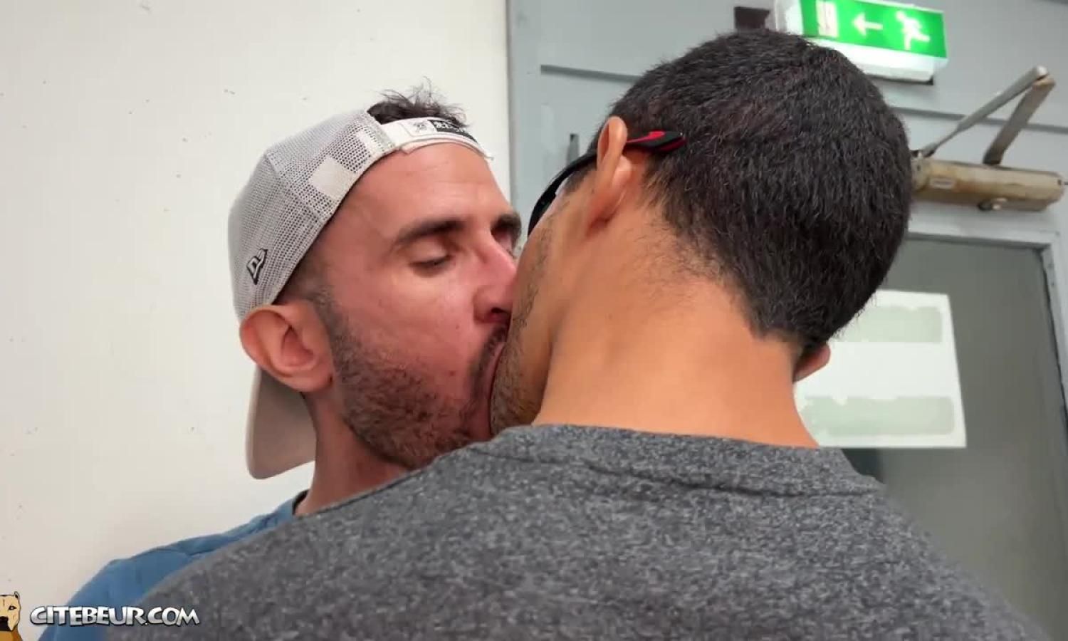 Cute arab mate gets his cock sucked in the stairwell