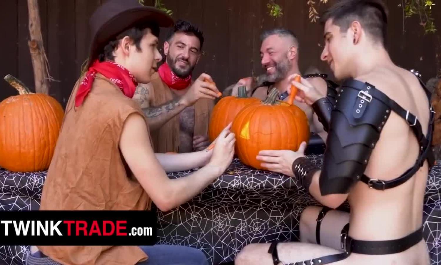 Nudist Halloween Party Turns Into Pumpkin-fucking Stepson Swapping Fuck Fest!