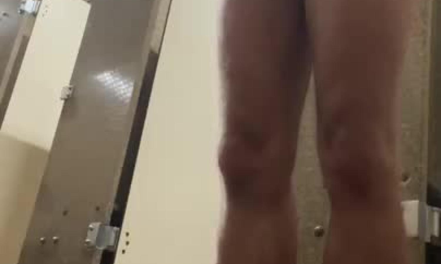 Twink gets fucked in the gym bathroom