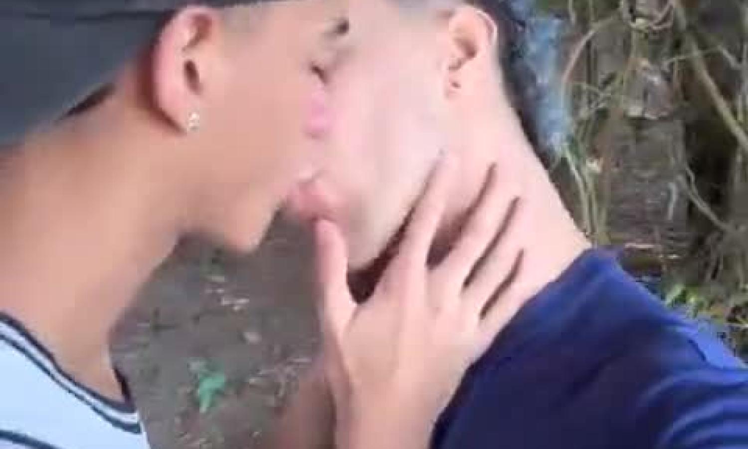 Latin twink group suck at the park