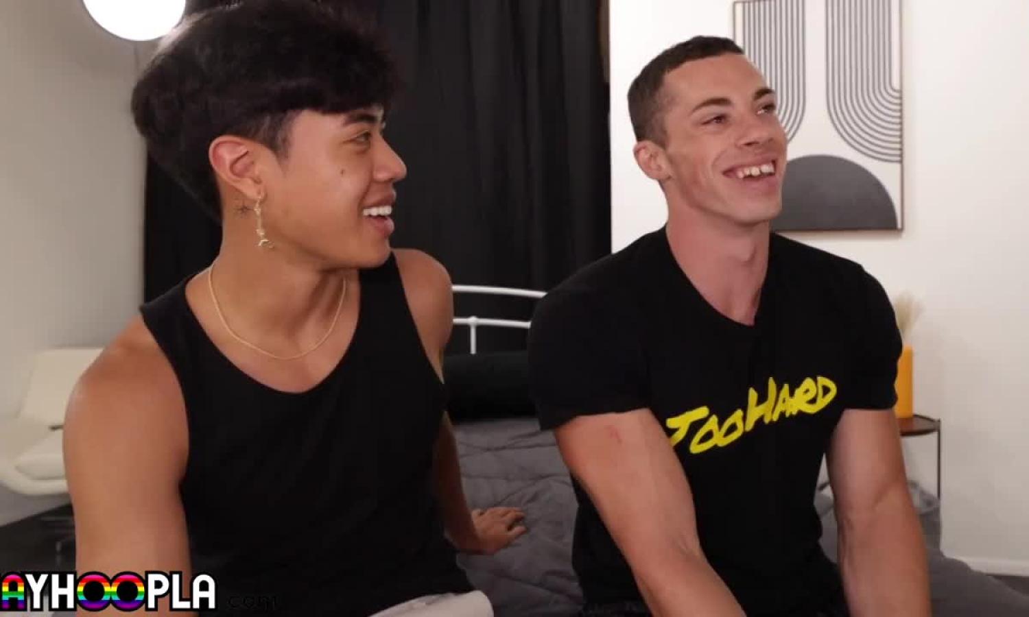 GayHoopla: Asian Hottie David Slinger Opens His Ass For Micky Mallato