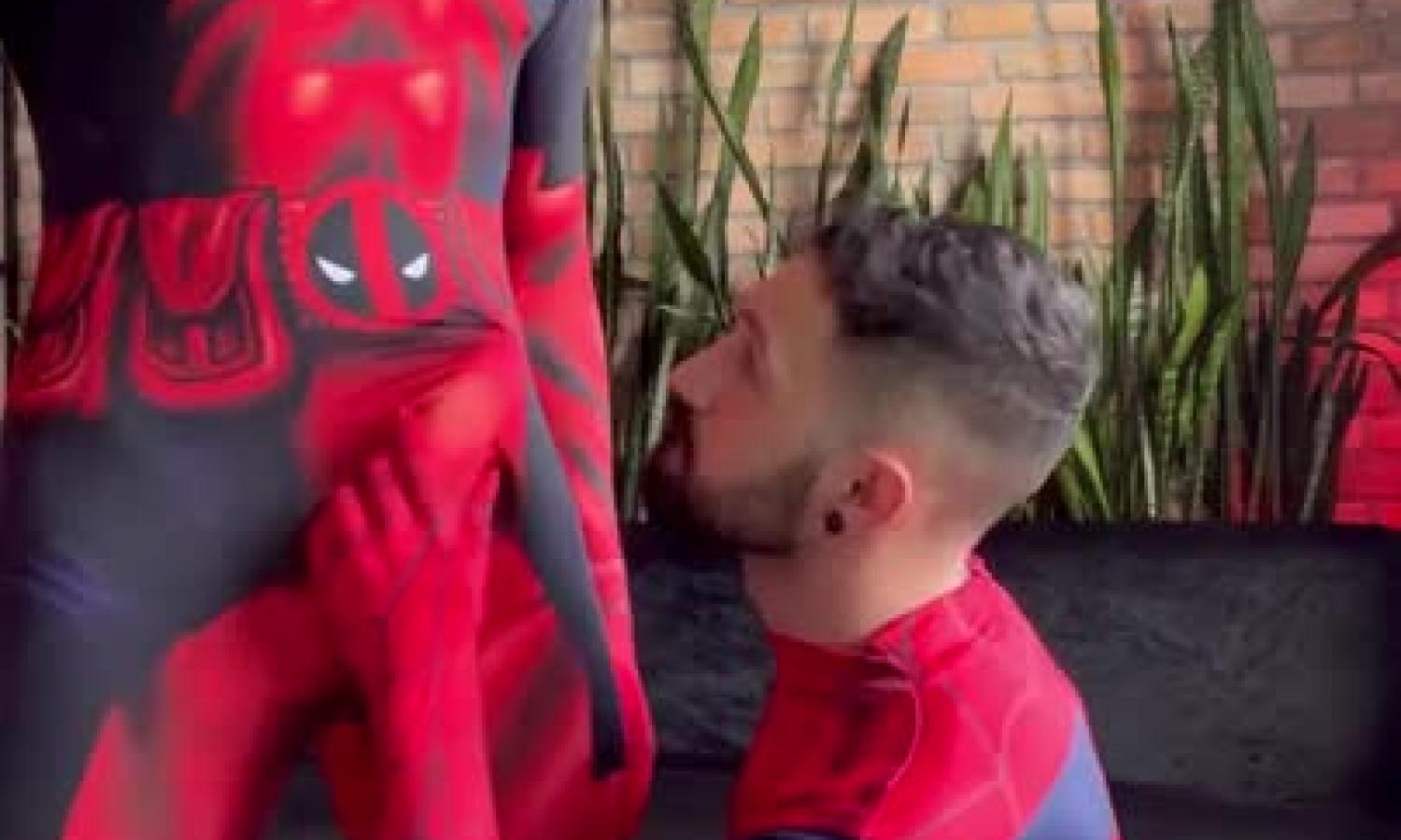 Igor Lucios and Tim Kruger fuck in spiderman costumes – Part 2