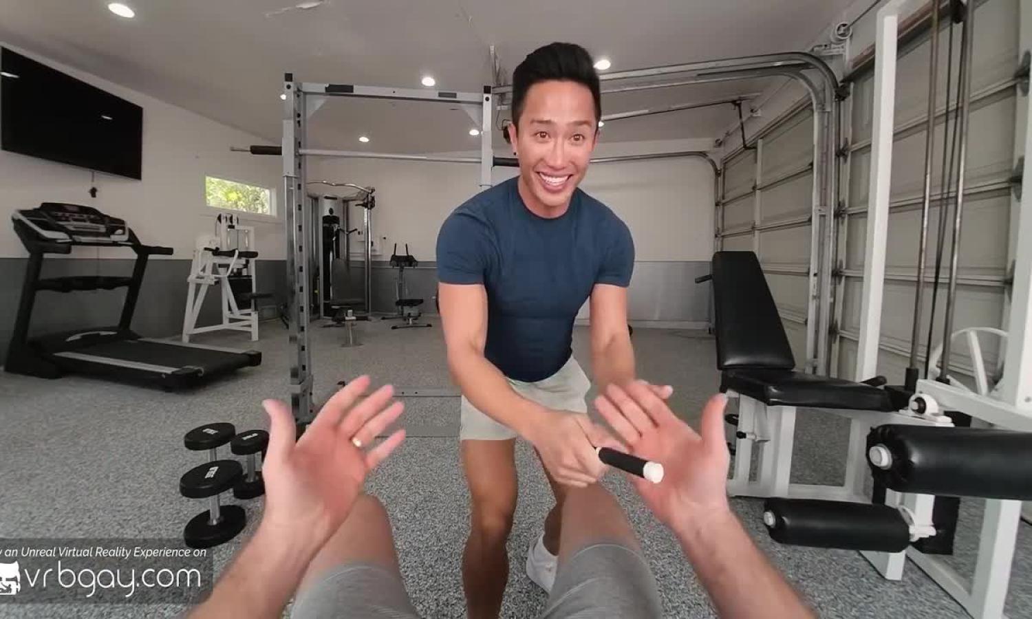 Jkab Dale - Muscle Asian Sucks Big Dick, Fucks Bareback, Moans & Cums In The Gym In Hd